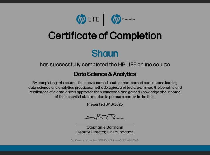Data Science & Analytics Certificate